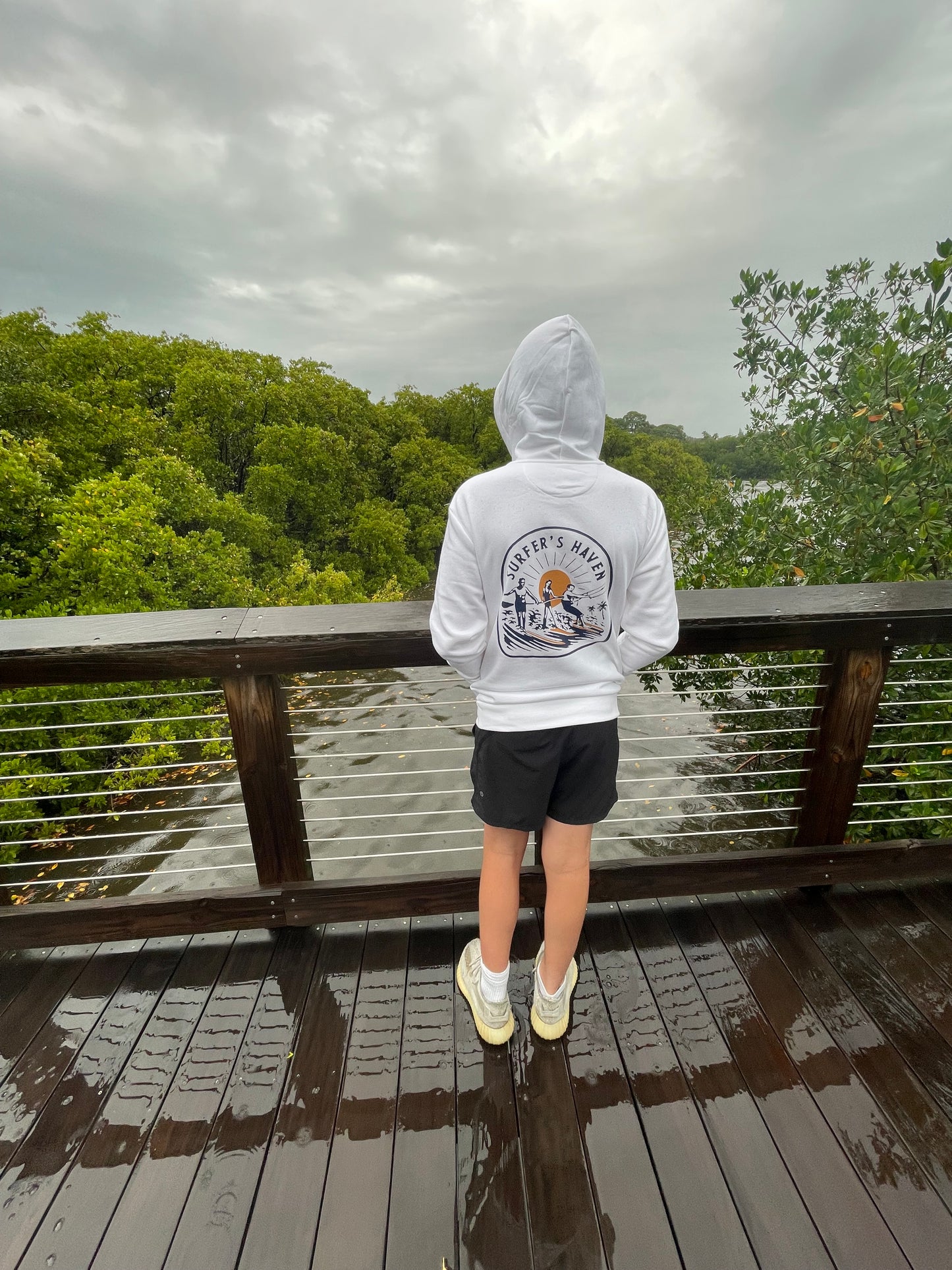 White Surfer's Haven Hoodie